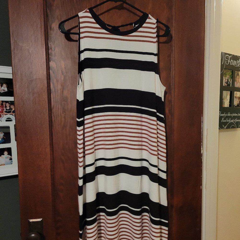 Maternity Striped Tie Back Swing Dress